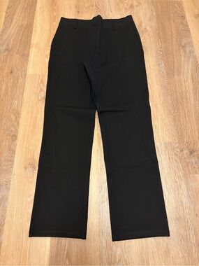 NWT Quince Ultra-Stretch Ponte Straight Leg Pants Black Women’s Medium Petite